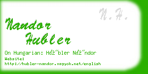 nandor hubler business card